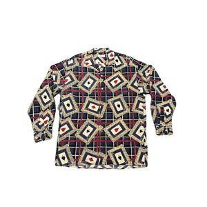 Vintage Equipment Playing Cards‎ AOP Silk Shirt Size XL
